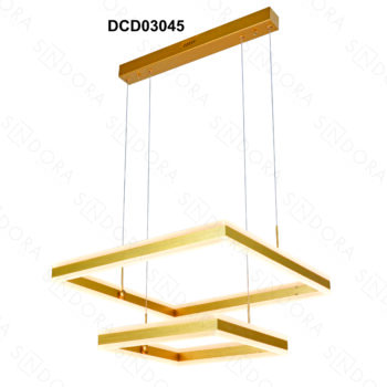 Pendente Alumínio Escovado Dourado e Acrílico 40×60CM- Sindora DCD03045