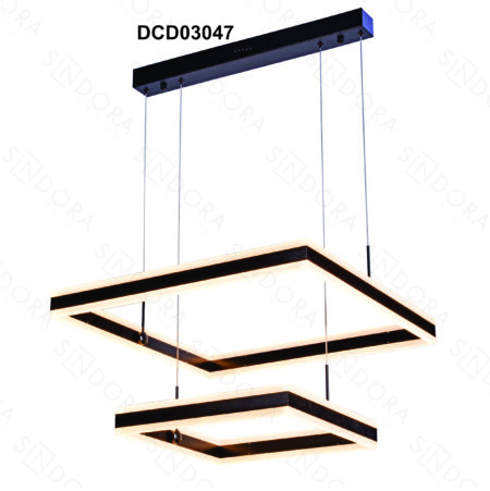 Pendente Alumínio Escovado Preto e Acrílico 40×60CM - Sindora DCD03047
