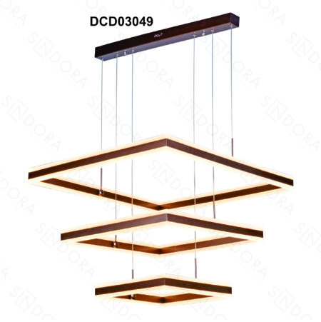 Pendente Alumínio Escovado Marrom e Acrílico 40×60×80CM - Sindora DCD03049