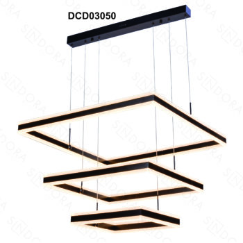 Pendente Alumínio Escovado Preto e Acrílico 40x60x80CM - Sindora DCD03050