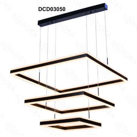 Pendente Alumínio Escovado Preto e Acrílico 40x60x80CM - Sindora DCD03050