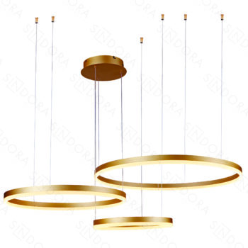 Pendente Alumínio Dourado e Acrílico 40×60×80CM – Sindora QD05348