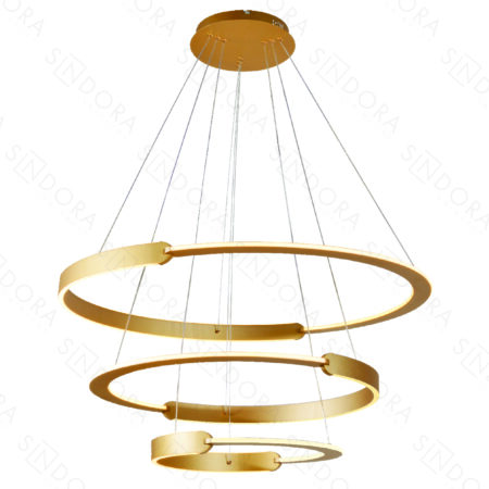 Pendente Alumínio Dourado e Acrílico 40×60×80CM - Sindora DCD03087