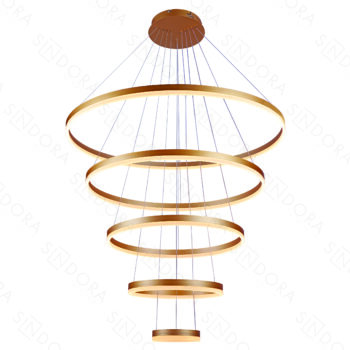 Pendente Alumínio Dourado e Acrílico 20×40×60×80×100CM - Sindora DCD03091