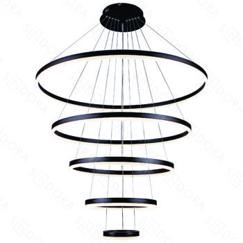 Pendente Alumínio Preto e Acrílico 20×40×60×80×100CM- Sindora DCD03093