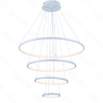 Pendente Alumínio Branco e Silicone 20×40×60×80CM - Sindora DCD03111