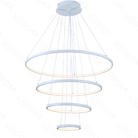 Pendente Alumínio Branco e Silicone 20×40×60×80CM - Sindora DCD03111