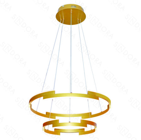 Pendente Alumínio Escovado Dourado e Acrílico 40×60CM – Sindora DCD03158