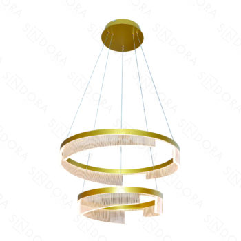 Pendente Sindora Alumínio Escovado Dourado e Acrílico 40×60CM – Sindora DCD03160