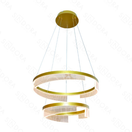 Pendente Sindora Alumínio Escovado Dourado e Acrílico 40×60CM – Sindora DCD03160