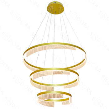 Pendente Alumínio Escovado Dourado e Acrílico 40×60×80CM – Sindora DCD03161