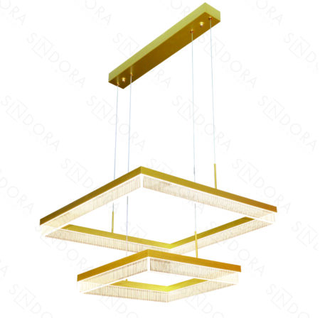 Pendente Alumínio Escovado Dourado 40×60CM – Sindora DCD03162