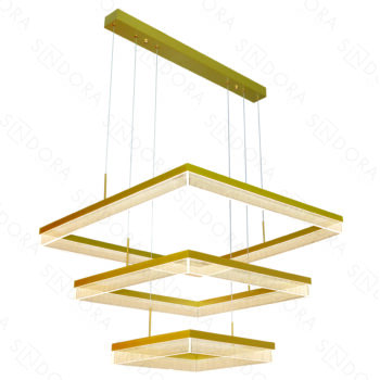 Pendente Alumínio Escovado Dourado 40×60×80CM – Sindora DCD03163