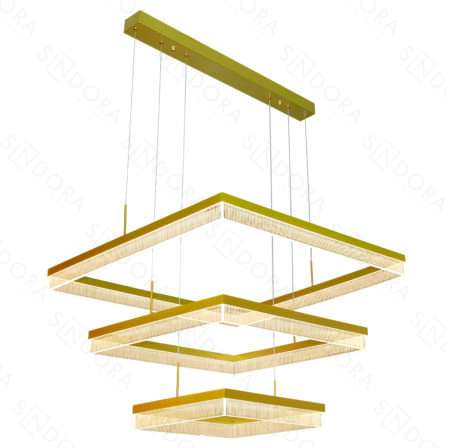 Pendente Alumínio Escovado Dourado 40×60×80CM – Sindora DCD03163