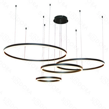 Pendente Alumínio Preto e Acrílico 40×60×80×100CM – Sindora DCD03195