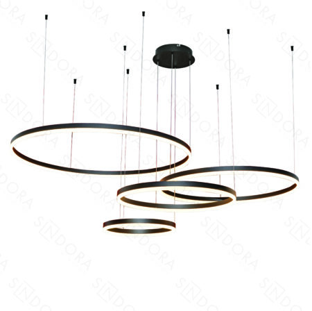 Pendente Alumínio Preto e Acrílico 40×60×80×100CM – Sindora DCD03195