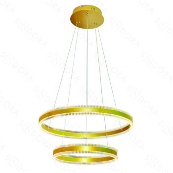 Pendente Metal Dourado Escovado e Acrílico 40×60CM - Sindora DCD03241