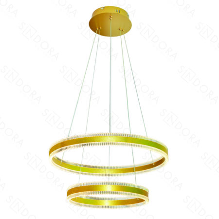 Pendente Metal Dourado Escovado e Acrílico 40×60CM - Sindora DCD03241