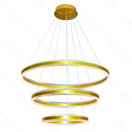 Pendente Metal Dourado Escovado 40×60×80CM – Sindora DCD03242