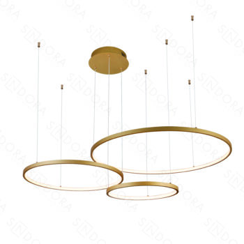 Pendente Alumínio Dourado e Silicone 40×60×80CM – Sindora QD05362