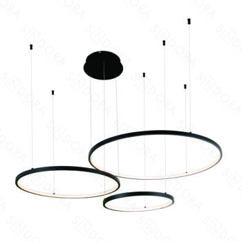Pendente Alumínio Preto e Silicone 40×60×80CM – Sindora QD05363