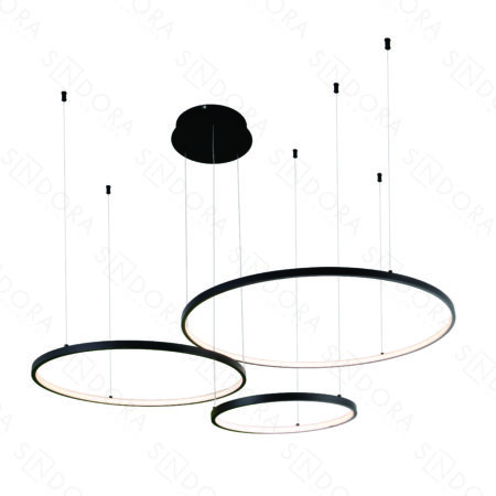 Pendente Alumínio Preto e Silicone 40×60×80CM – Sindora QD05363