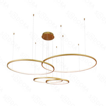 Pendente Alumínio Dourado e Silicone 40×60×80×100CM – Sindora QD05364