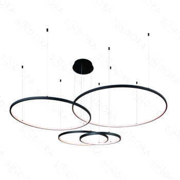 Pendente Alumínio Preto e Silicone 40×60×80×100CM – Sindora QD05365
