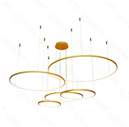 Pendente Alumínio Dourado e Silicone 40×60×80×100×120CM QD05366