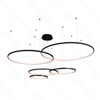 Pendente Alumínio Preto e Silicone 40×60×80×100×120CM – Sindora QD05367