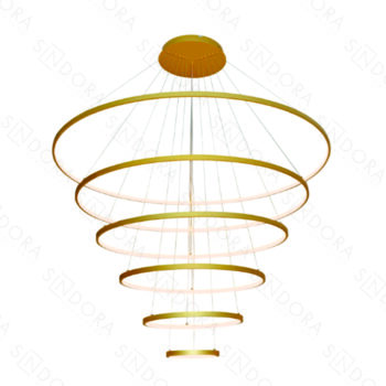 Pendente Alumínio Dourado e Silicone 20×40×60×80×100×120CM – Sindora QD05447