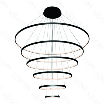 Pendente Alumínio Preto e Silicone 20×40×60×80×100×120CM – Sindora QD05448