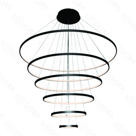 Pendente Alumínio Preto e Silicone 20×40×60×80×100×120CM – Sindora QD05448