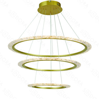 Pendente Alumínio Escovado Dourado 40×60×80CM – Sindora DCD03289
