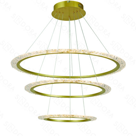 Pendente Alumínio Escovado Dourado 40×60×80CM – Sindora DCD03289