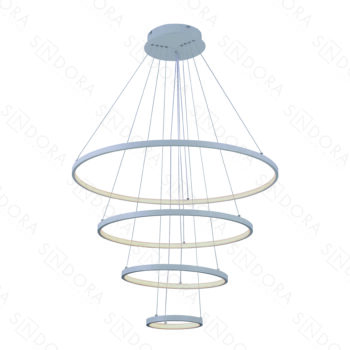 Pendente Alumínio Cinza e Silicone 20×40×60×80CM - Sindora DCD03294