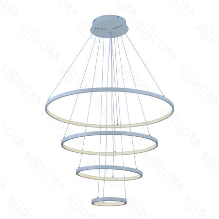 Pendente Alumínio Cinza e Silicone 20×40×60×80CM - Sindora DCD03294