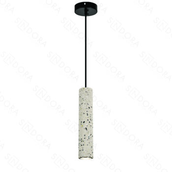 Pendente em Metal e Concreto Branco 6x30CM - Sindora DCD04074