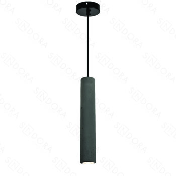 Pendente em Metal e Concreto Cinza 6x30CM - Sindora DCD04078