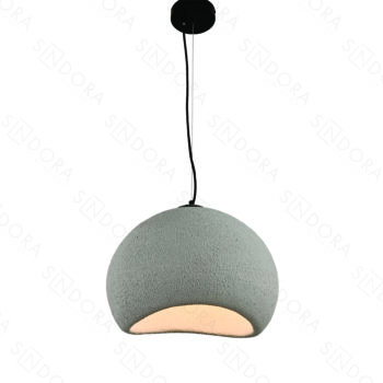 Pendente em Metal com Resina Concreto 50x30CM - Sindora DCD04088