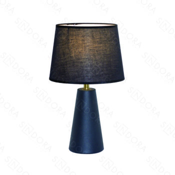 Abajur em Metal Preto com cúpula de Linho 25x43CM - Sindora DCT00535