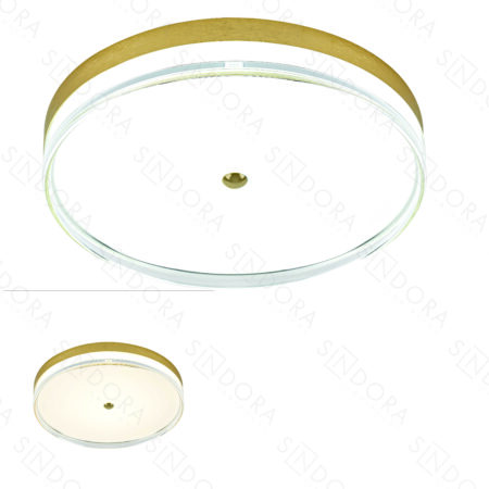 Plafon Metal Dourado Escovado e Acrílico 50CM – Sindora DCX02328