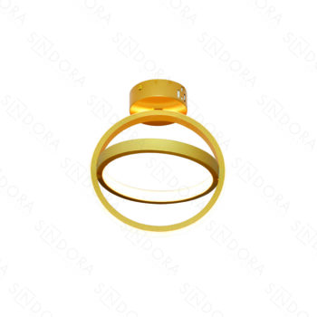Plafon Alumínio Dourado e Silicone 25x22cm - Sindora DCX03211