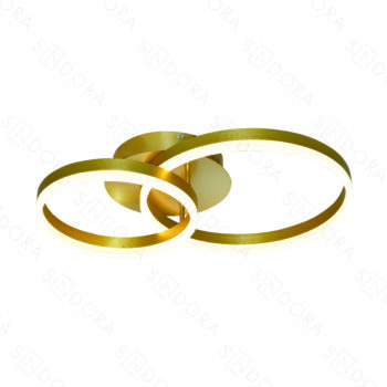 Plafon Alumínio Dourado Escovado e Acrílico 30×40CM - Sindora DCX03224