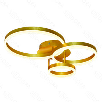 Plafon Alumínio Dourado Escovado 20×30×40CM – Sindora DCX03227