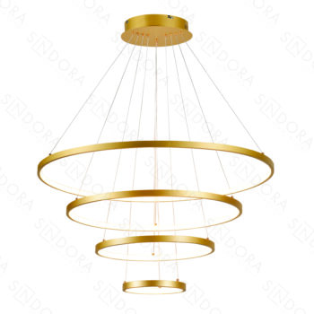 Pendente Alumínio Dourado e Silicone 20×40×60×80CM – Sindora QD05455