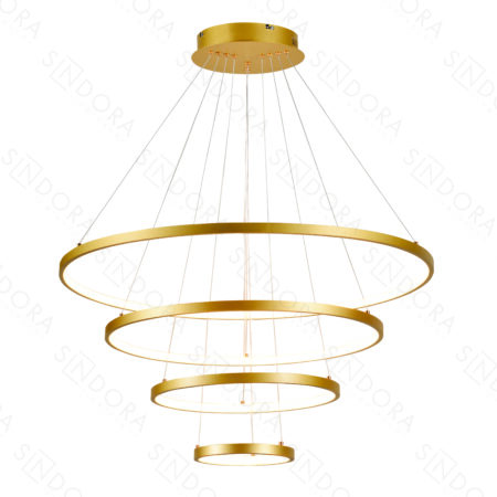 Pendente Alumínio Dourado e Silicone 20×40×60×80CM – Sindora QD05455