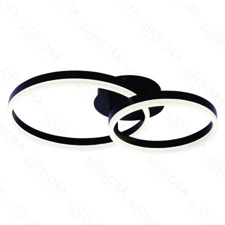 Plafon Alumínio Preto e Acrílico 30×40CM – Sindora QX05329