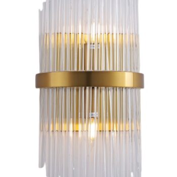 Arandela Metal Bronze e Vidro Transparente 22×55 cm – Sindora DCB00233