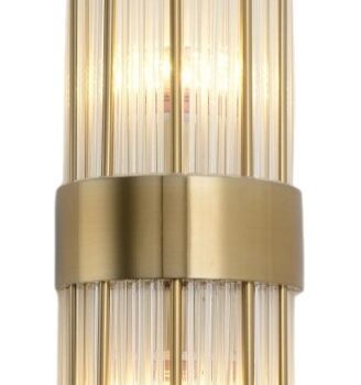 Arandela Metal Bronze e Vidro Transparente 59×20×10 cm DCB00235